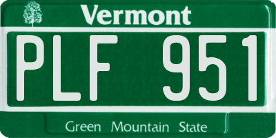 VT license plate PLF951