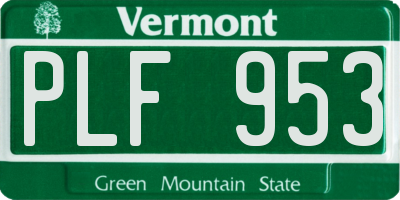 VT license plate PLF953