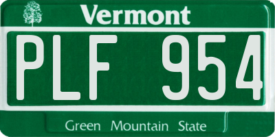 VT license plate PLF954
