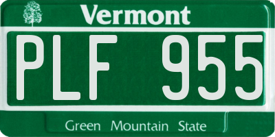 VT license plate PLF955