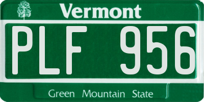 VT license plate PLF956