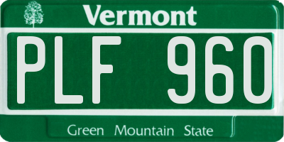 VT license plate PLF960