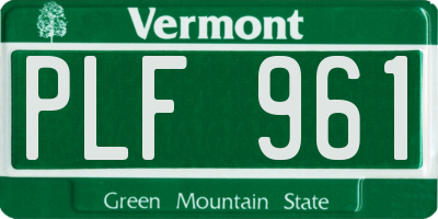 VT license plate PLF961