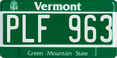 VT license plate PLF963