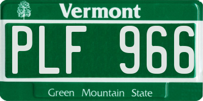 VT license plate PLF966