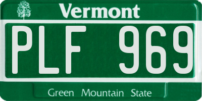 VT license plate PLF969