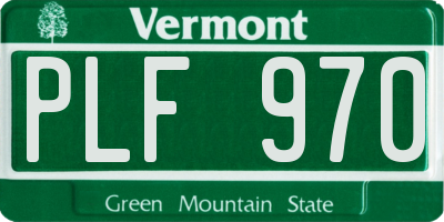 VT license plate PLF970