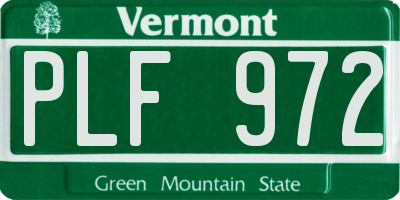 VT license plate PLF972