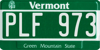 VT license plate PLF973