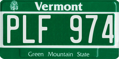 VT license plate PLF974