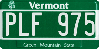 VT license plate PLF975