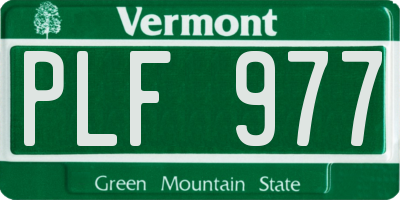 VT license plate PLF977