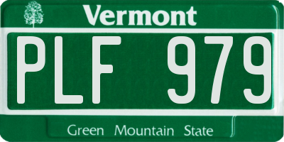 VT license plate PLF979