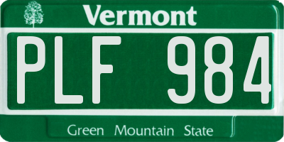 VT license plate PLF984