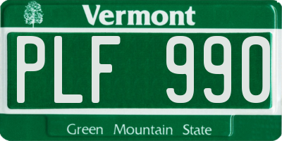 VT license plate PLF990