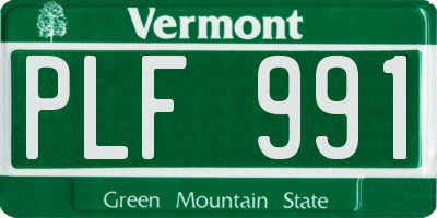 VT license plate PLF991
