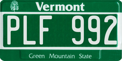 VT license plate PLF992