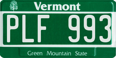 VT license plate PLF993