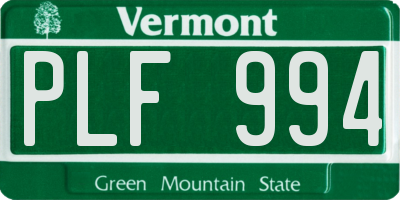 VT license plate PLF994