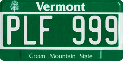 VT license plate PLF999