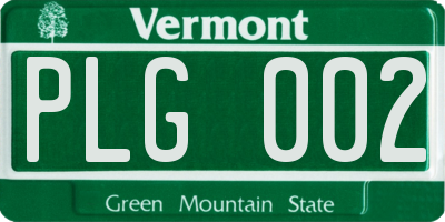 VT license plate PLG002