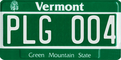 VT license plate PLG004