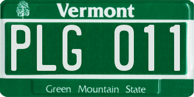 VT license plate PLG011