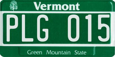 VT license plate PLG015