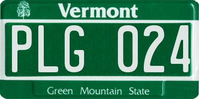 VT license plate PLG024