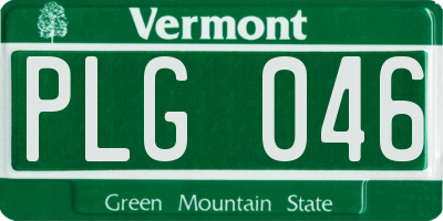VT license plate PLG046