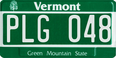 VT license plate PLG048