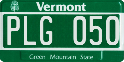 VT license plate PLG050