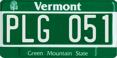 VT license plate PLG051