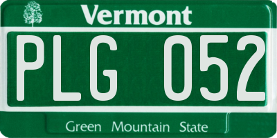 VT license plate PLG052