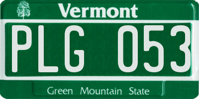 VT license plate PLG053