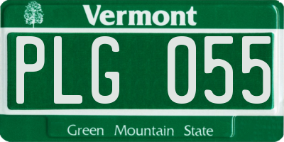VT license plate PLG055