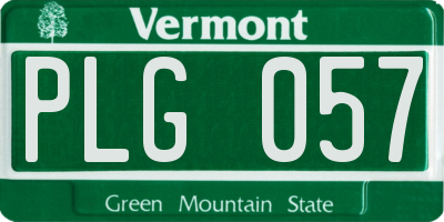 VT license plate PLG057