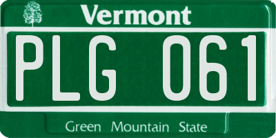 VT license plate PLG061