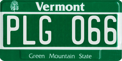 VT license plate PLG066