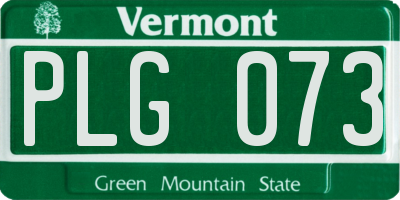 VT license plate PLG073