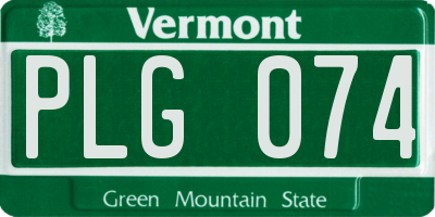 VT license plate PLG074