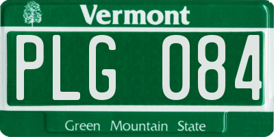 VT license plate PLG084
