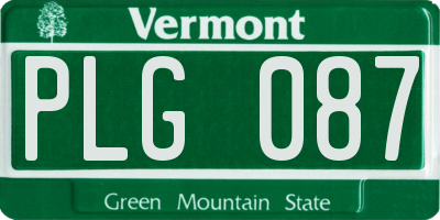 VT license plate PLG087
