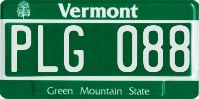VT license plate PLG088