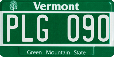 VT license plate PLG090