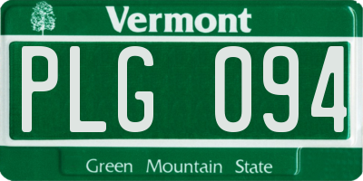 VT license plate PLG094