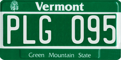 VT license plate PLG095