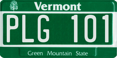 VT license plate PLG101
