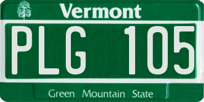 VT license plate PLG105