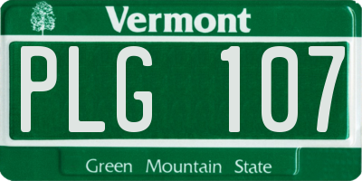 VT license plate PLG107